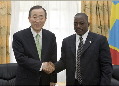 Le nouveau secrétaire général des Nations Unies, Ban Ki -Moon est arrivé ce matin à Kisangani, chef-lieu de la Province Orientale. Comme prévu, l'hôte de la RDC s'est entretenu avec le chef de l'Etat. Rien n'a filtré de cet entretien, rapporte radiookapi.net
